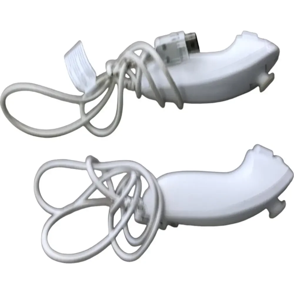 Nunchuk Controller White Lot of 2 for Nintendo Wii Remote Console Video Game